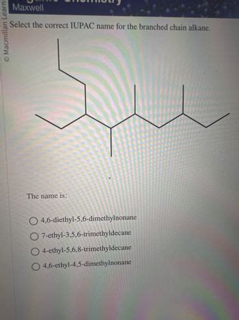 Answered Macmillan Lea Select The Correct Iupac Bartleby