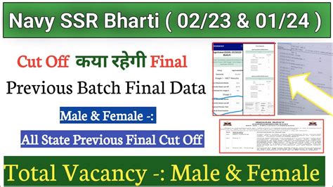 Indian Navy Ssr Bharti Final Cut Off Batch Navy