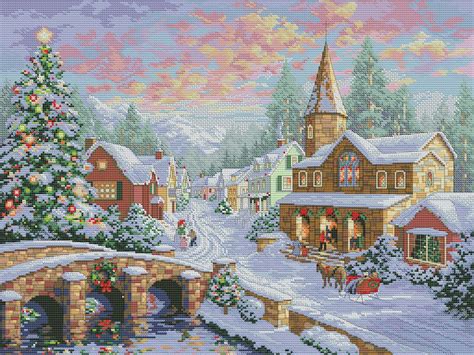 Holiday Village Counted Cross Stitch Pattern Christmas Village Etsy