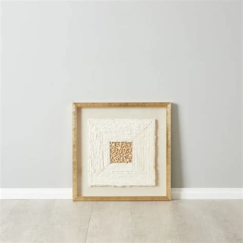 Quadrate Hemp Rope Shadow Box with Golden Frame