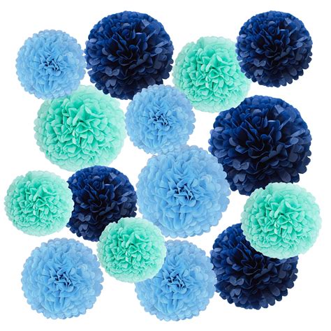 Widealiff Tissue Paper Pompoms 15PCS Paper Flower Ball For Birthday