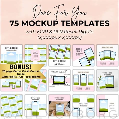 Digital Product Mockup Templates W Private Label Rights Plr