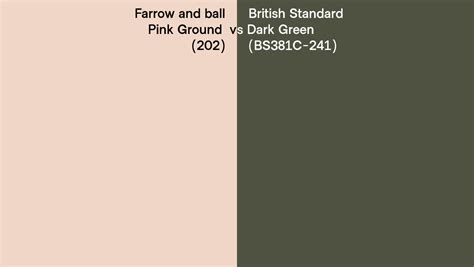 Farrow And Ball Pink Ground 202 Vs British Standard Dark Green