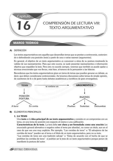 Comprensi N De Lectura Viii Texto Argumentativo Tatiana Aracely La