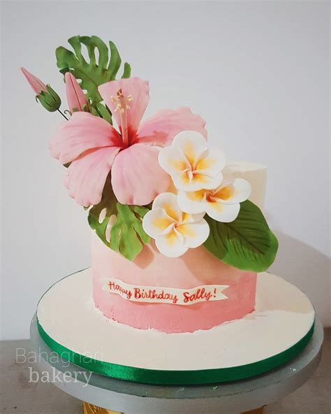 Minimalist Tropical Theme Cake Hawaiian Theme Cakes Themed Cakes