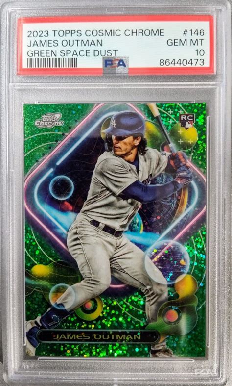 Topps Cosmic Chrome James Outman Green Space Dust Rookie Psa