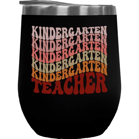 Kindergarten Teacher Teaching Profession Themed Groovy Retro Wavy