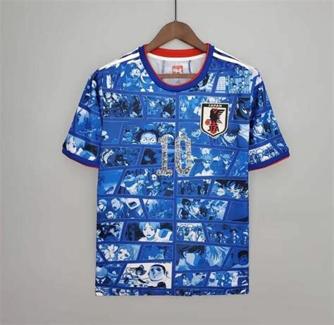 Japan Soccer Jersey Home Blue Cartoon Captain Tsubasa Atom