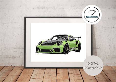 Porsche 911 Supercar Poster Porsche Print GT3 Wall Decor Wall Art