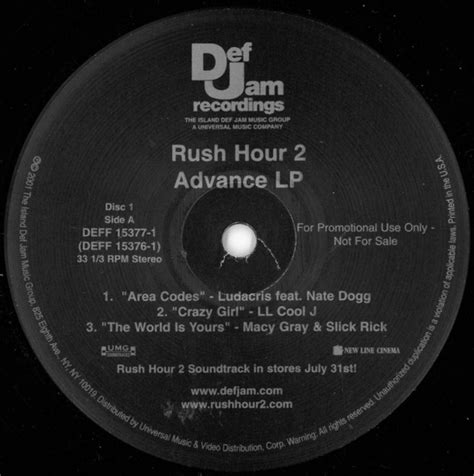 Rush Hour 2 Advance Lp 2001 Vinyl Discogs