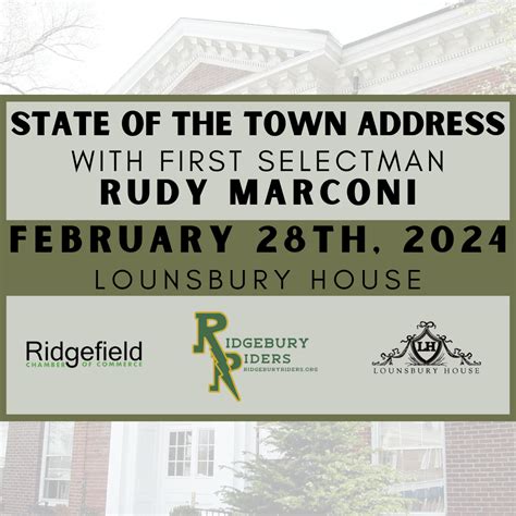 2024 State Of The Town With First Selectman Rudy Marconi Inridgefield