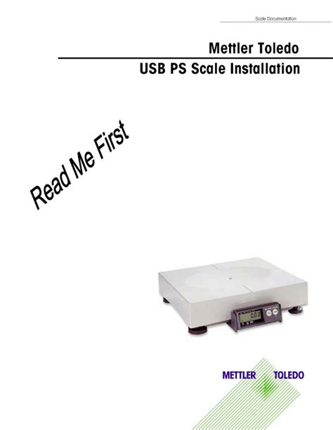 Pdf Mettler Toledo Usb Ps Scale Installation Place The Scale On A