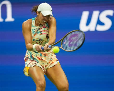 Madison Keys In Action During Round Of Match Against Jessica Pegula