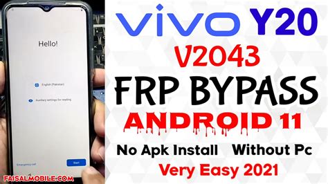 Vivo Y20 Frp Bypass Without Pc Android 11 No Apk New Method Very Easy