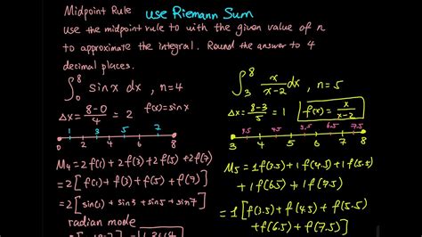 52 Part 88 Use Riemann Sum And Midpoint Rule To Evaluate Definite