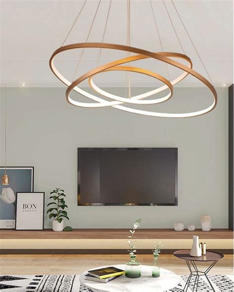 Pendente Arco Led Cobre Triplo Cm Circular Mesa Jantar Arc Frete Gr Tis