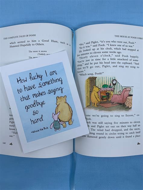 Winnie The Pooh Goodbye Card Miss You Card Hard To Say Etsy