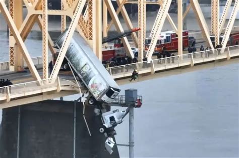 Viral Video Woman Rescued From Truck Dangling Off Bridge