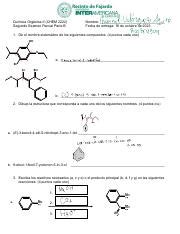 Química Orgánica II CHEM 2222 Examen Parcial Parte B Course Hero