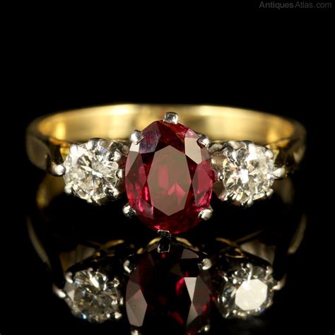 Antiques Atlas Antique Victorian Ruby Diamond Ring 18ct Gold