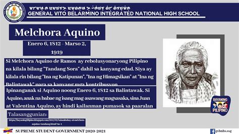 Talambuhay Ni Melchora Aquino Valedictory Address Tayo Ang Bayani Ni