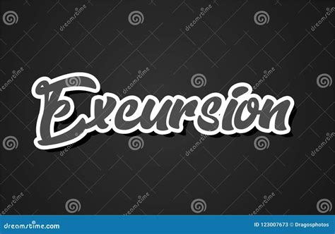 Excursion Hand Writing Word Text Typography Design Logo Icon Stock