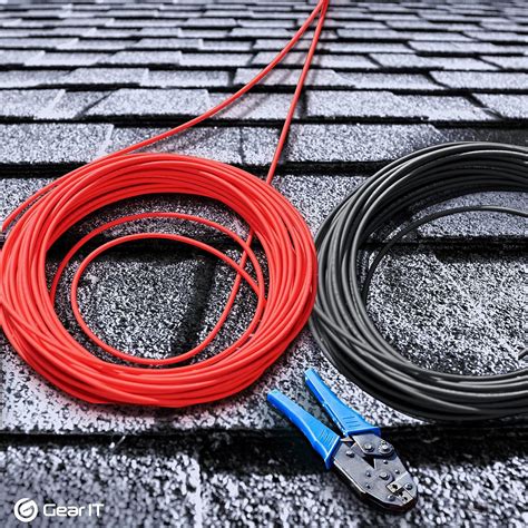 Gearit 10awg Solar Extension Cable 100ft Black 100ft Red Male To Female Solar Connectors