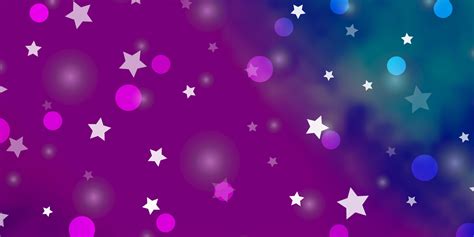 Fondo de vector de color rosa claro azul con círculos estrellas