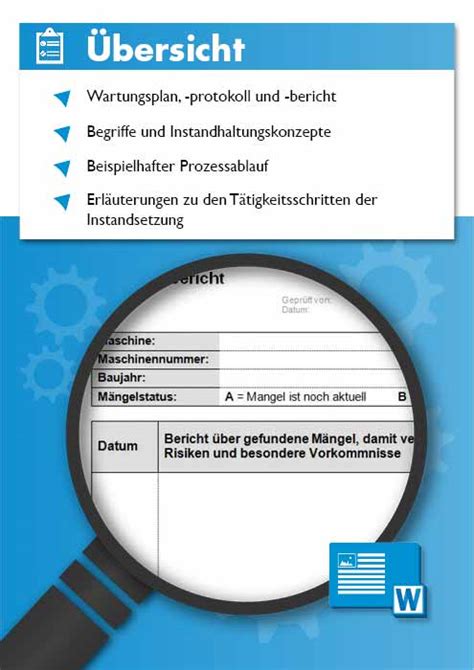 Vorlage Checkliste Wartungsplan Und Wartungsprotokoll