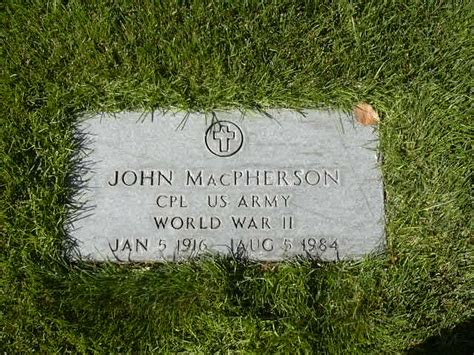 John Macpherson Find A Grave Memorial