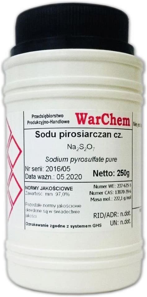 Drobne Akcesoria Medyczne Warchem Pirosiarczan Sodu G Ceny I