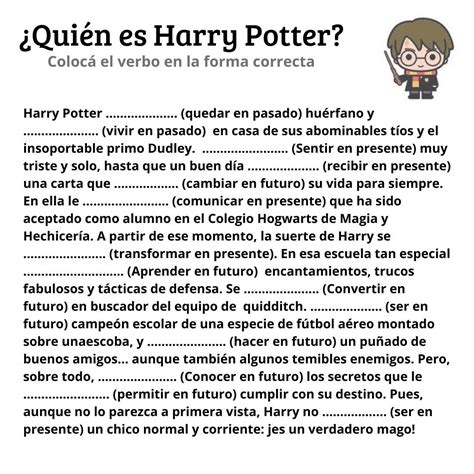 Harry Y Los Verbos Actividades De Harry Potter Estrategias De