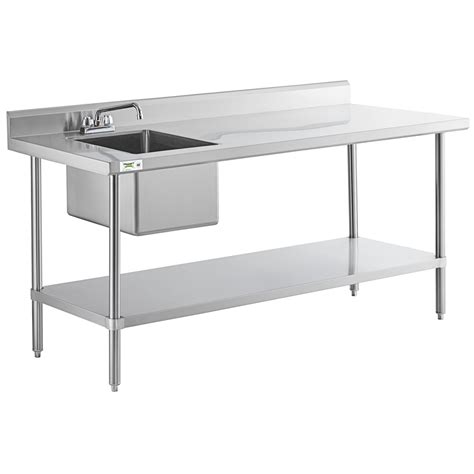 Regency 30 X 72 16 Gauge Stainless Steel Work Table With Sink