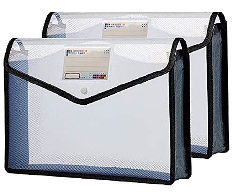 FEDUS Pack 2 Document Holder Envelope Folder File Storage Bag With Snap