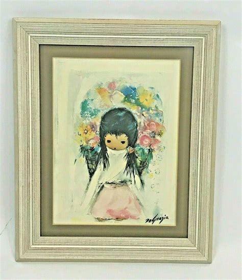 Ted DeGrazia 1974 Signed Flower Girl Print Framed Matted Art Picture 14 ...