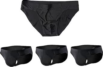Faringoto Men S Sexy Underwear Ice Silk Thong Low Waist Seamless Breathable Bikini Briefs At