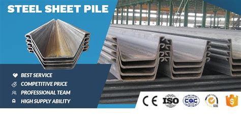 Cold Formed U Z Metal Piling Hot Rolled Type Pile Steel Sheet Piles