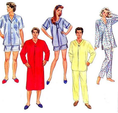 Womens Mens Nightshirt Pajamas Sleepwear Simplicity By Patternshop 7