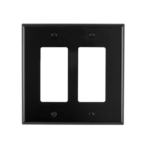 Leviton Decora 2 Gang Midway Nylon Wall Plate Black R55 Pj262 00e The Home Depot