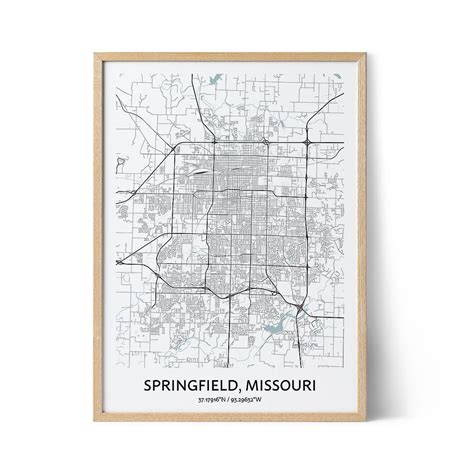 Springfield Missouri Map Poster - Your City Map Art - Positive Prints