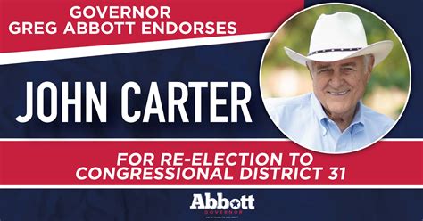 Governor Abbott Endorses Congressman John Carter For Re Election To