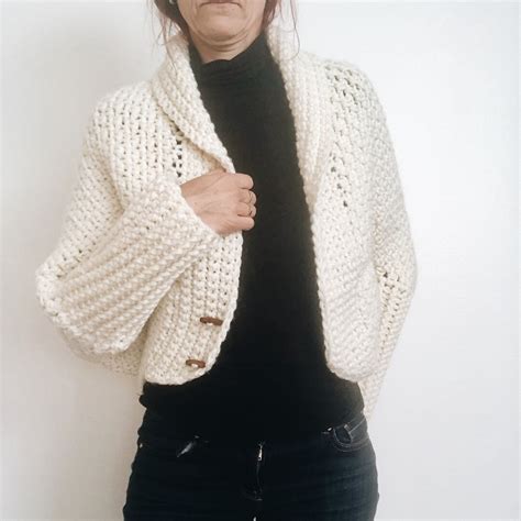 Crochet Chunky Cardigan Pattern Crochet Shrug Pattern Size Sm Lxl Pdf