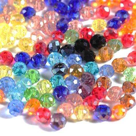 Apx Pcs Lot Mm Rondelle Austria Faceted Glass Beads Crystal