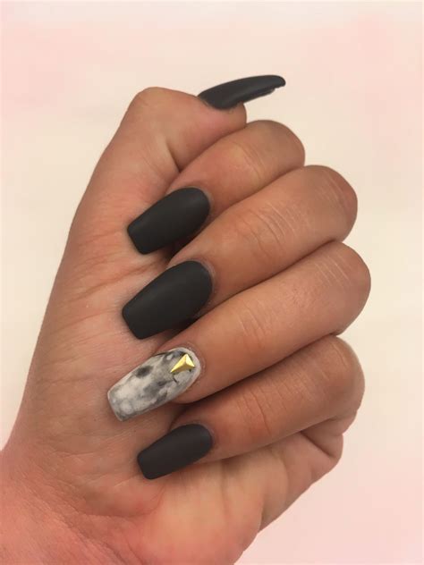 Acrylic Coffin Nails With Marble Nails Coffin Nails Coffin