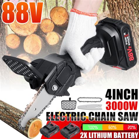 4inch 88v Cordless Pruning Chainsaw Electric Chain Saws Garden Tree Logging Trimming Saw For