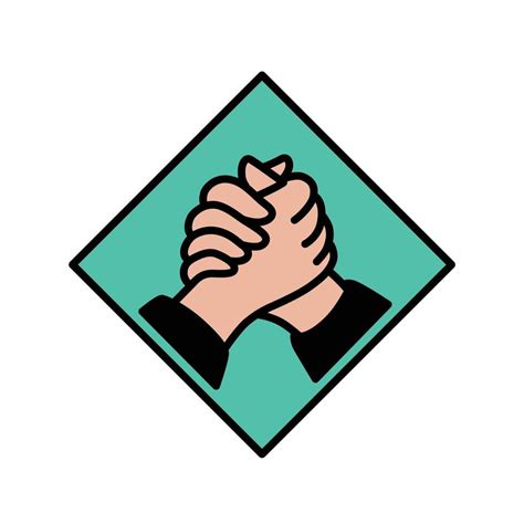 Logo Handshake Vector Flat Outline Style Illustration Of Solidarity