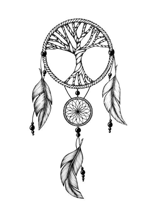 Dreamcatcher Dreamer Dreams Black And White Graphic Arts Boho