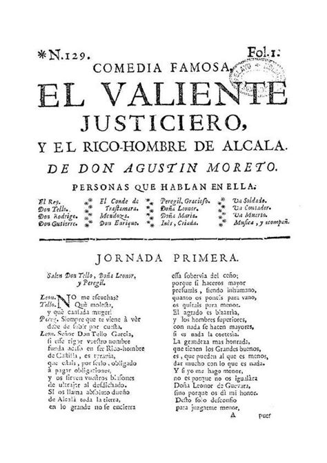 Comedia famosa El valiente justiciero y el rico hombre de Alcalá por