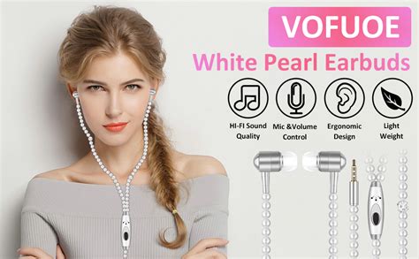 Wired Earbuds In Ear Headphones With Microphone Pearl