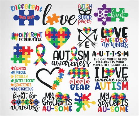 Autism Svg Bundle Autism Awareness Svg Autism Svg Autism Etsy